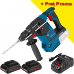 BOSCH GBH 18V-26 (SOLO) Ciocan rotopercutor brushless, Li-Ion, 2.6J +  Set 2 acumulatori 4Ah ProCore + Incarcator