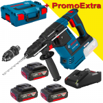 BOSCH GBH 18V-26 F (SOLO) Ciocan rotopercutor brushless, Li-Ion, 2.6J +  Set 3 acumulatori Li-Ion, 18V, 5Ah + Incarcator + L-BOXX 136