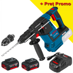 BOSCH GBH 18V-26 F (SOLO) Ciocan rotopercutor brushless, Li-Ion, 2.6J +  SET PRO-MIX - Incarcator GAL1880CV + 2 acu 18V, 5Ah