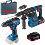 BOSCH GBH 18V-26 F Ciocan rotopercutor brushless, cu 2 acumulatori Li-Ion, 6Ah, 2.6J + GSR 18V-50 Masina de gaurit si insurubat brushless, Li-Ion, 50Nm