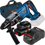 BOSCH GBH 18V-28 DC (SOLO) Ciocan rotopercutor brushless, Li-Ion, 3.4J +  SET PRO-MIX - Incarcator rapid de 8Ah GAL1880CV + 2 acu 18V, 5Ah CoolPack + Geanta textil mediu