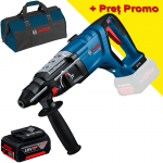 BOSCH GBH 18V-28 DC (SOLO) Ciocan rotopercutor brushless, Li-Ion, 3.4J +  Acumulator 5Ah CoolPack (Fara incarcator!) + Geanta textil mediu