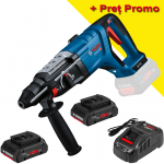 BOSCH GBH 18V-28 DC (SOLO) Ciocan rotopercutor brushless, Li-Ion, 3.4J +  Set 2 acumulatori 4Ah ProCore + Incarcator