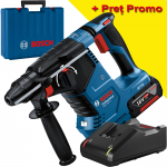 BOSCH GBH 187-LI Ciocan rotopercutor brushless, cu 1 acumulator Li-Ion 5Ah, 2.4J + Incarcator 4Ah + Valiza