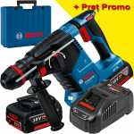 BOSCH GBH 187-LI One Chuck Ciocan rotopercutor brushless, cu 2 acumulatori Li-Ion 5Ah, 2.4J + Incarcator 8Ah + Valiza