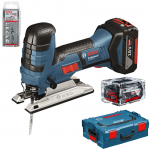 BOSCH GST 18 V-LI S  Ferastrau vertical cu 2 acumulatori Li-Ion, 4Ah + L-BOXX