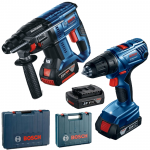 BOSCH GBH 180-LI (SOLO) Ciocan rotopercutor Li-Ion, 1.7J + 1 acumulator Li-Ion, 4 Ah + Geanta + GSR 180-LI Masina de gaurit si insurubat cu 2 acumulatori Li-Ion, 1.5Ah, 54Nm + Valiza