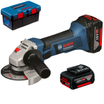 BOSCH GWS 18-125 V-LI Polizor unghiular cu 2 acumulatori Li-Ion, 4Ah + Cutie Toolbox PRO