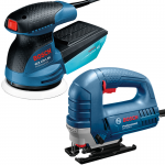 BOSCH Kit 2 scule GST 8000 E Ferastrau vertical 710 W + GEX 125-1 AE Slefuitor excentric 250 W