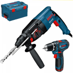 BOSCH GBH 2-26 DRE + GSR 10.8-2-LI Ciocan rotopercutor SDS-plus 800 W, 2.7 J + Surubelnita cu acu 10.8V + L-BOXX 238