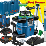 BOSCH GRL 650 CHVG Nivela laser rotativa cu laser VERDE (650 m) + Receptor si telecomanda + BT 170 Trepied + GR 500 Rigla