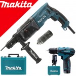 MAKITA HR2470T Ciocan rotopercutor SDS-plus 780W, 2.4J + DF330DWE Masina de gaurit si insurubat cu 2 acumulatori Li-Ion, 10.8V, 1.3Ah, 24Nm