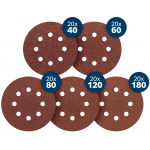BOSCH  Set 100 foi, 125 mm, mixte R40/60/80/120/180