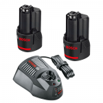 BOSCH  Incarcator LI-Ion, GAL1230CV + Acumulator 12 V, 2.5 Ah (2 bucati)