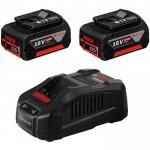 BOSCH GBA18V + GAL1880CV Set 2 acumulatori Li-Ion, 18V, 6Ah 