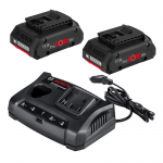 BOSCH ProCORE 18V + GAX 18V-30 Set 2 acumulatori Li-Ion, 18V, 4Ah ProCORE + Incarcator dublu de 3Ah, 12V-18V + port USB