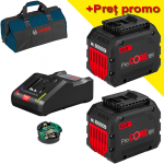 BOSCH ProCORE 18V + GAL18V-160C + GCY 42 Set 2 acumulatori Li-Ion, 18V, 12Ah + Incarcator Power Boost de 16Ah + Modul de conectare prin bluetooth + Genta textil