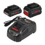 BOSCH GBA18V + GAL1880CV Set 2 acumulatori Li-Ion, 18V, unul de 4 Ah si unul de 5.5Ah + Incarcator rapid de 8Ah