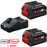 BOSCH ProCORE 18V + GAL18V-160C AmpShare Set 2 acumulatori Li-Ion, 18V, 8Ah + Incarcator Power Boost de 16Ah