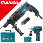 MAKITA HR2470T Ciocan rotopercutor SDS-plus 780W, 2.4J + TD090DWE Masina de insurubat cu impact cu 2 acumulatori Li-Ion, 10.8V, 1.3Ah, 90Nm