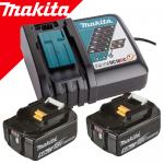 MAKITA  Kit 2 acumulatori Li-Ion, 18V LXT, 5Ah (BL1850Bx2 + DC18RC)