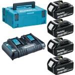 MAKITA  Kit 4 acumulatori Li-Ion, 18V LXT, 3Ah (MAKPAC2 + BL1830x4 + DC18RD)