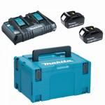 MAKITA  Kit 2 acumulatori Li-Ion, 18V LXT, 6Ah (MAKPAC3 + BL1860Bx2 + DC18RD)