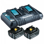 MAKITA  Kit 2 acumulatori Li-Ion, 18V LXT, 6Ah (BL1860Bx2 + DC18RD)