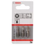 BOSCH  Set 3 biti Extra Hard 25 mm, mixt PH