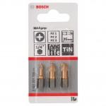 BOSCH  Set 3 biti Max Grip 25 mm, mixt PZ