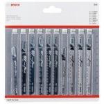 BOSCH  Set 10 panze mixte pentru lemn