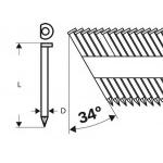 BOSCH  Set 3000 cuie netede, semirotunde 75x2.8 mm pentru GSN 90-34 DK