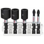 BOSCH  Set 2 biti Impact Control 50 mm, PH2/PZ2 + chei tubulare 8/10/13 mm