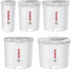 BOSCH  Set 5 catote cu carburi metalice pentru caramida 33/53/67/73/83 mm + Flansa de prindere