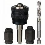 BOSCH  Adaptor hexagonal cu burghiu centrare PowerChange pentru carotele Progressor BiMetal, 8x80 mm, interior 6.35 mm + 2 adaptoare