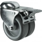 CROMWELL  Rola de rezerva BRAKED SWIVEL BOLT HOLE50 mm  TWIN RUBBER