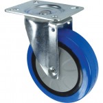 CROMWELL  Rola de rezerva SWIVEL PLATE 75 mm  BLUE RUBBER TYRE