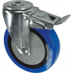 CROMWELL  Rola de rezerva BRAKED SWIVEL BOLT HOLE 75 mm  BLUE RUBBER TYRE