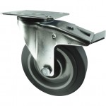 CROMWELL  Rola de rezerva BRAKED SWIVEL PLATE 80 mm GREY RUBBER TYRE