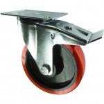 CROMWELL  Rola de rezerva BRAKED SWIVEL PLATE 80 mm POLYURETHANE TYRE