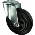 CROMWELL  Cauciuc negru, miez de plastic SWIVEL BOLT HOLE 80 mmRUBBER TYRE; POLY' CENTRE