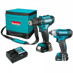 MAKITA CLX201AX6 KIT 2 SCULE 10.8V (DF331DZ + TD110DZ) cu 2 acumulatori Li-Ion, de 2Ah + Geanta textil