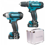 MAKITA CLX201X KIT 2 SCULE 10.8 V (DF331DZ + TD110DZ cu 2 acumulatori Li-Ion, de 1.5 Ah) + Geanta aluminiu