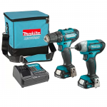 MAKITA CLX224SA Kit 2 scule 12V (DF333DZ + TD110DZ) cu 2 acumulatori Li-Ion, de 2 Ah + Geanta textil