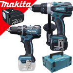 MAKITA DDF448RMJ Masina de gaurit si insurubat cu 2 acumulatori Li-Ion, 14.4V, 4Ah, 77Nm + Makpac + DDF470Z Masina de gaurit si insurubat brushless, Li-Ion, 14.4V, 46Nm (SOLO)