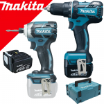 MAKITA DDF470RFJ Masina de gaurit si insurubat brushless,  cu 2 acumulatori Li-Ion, 14.4V, 3Ah, 46Nm + DTD137Z  Masina de insurubat cu impact brushless, Li-Ion, 14.4V, 170Nm, fara acumulator in set (SOLO)