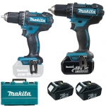 MAKITA DDF482RFE3 Masina de gaurit si insurubat cu 3 acumulatori Li-Ion, 18V, 3Ah, 62Nm + DDF482Z Masina de gaurit si insurubat Li-Ion, 18V, 62 Nm (SOLO)