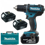 MAKITA DDF482RFE3 Masina de gaurit si insurubat cu 3 acumulatori Li-Ion, 18V, 3Ah, 62Nm