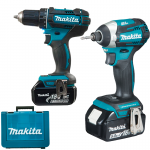 MAKITA DDF482RFEX Masina de gaurit si insurubat cu 2 acumulatori Li-Ion, 18V, 3Ah, 62Nm + DTD154Z Masina de insurubat cu impact brushless Li-Ion 18V, 175Nm