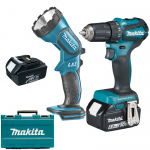 MAKITA DDF483RFE Masina de gaurit si insurubat brushless cu 2 acumulatori Li-Ion, 18V, 3Ah, 40Nm + DEADML185 Lanterna Li-Ion, 18V